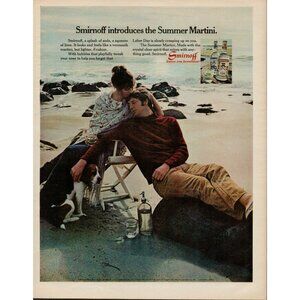 1971 Smirnoff Vodka Vintage Print Ad "Summer Martini" (L3)